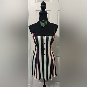 NWOT Dolls Kill / Trickz N’ Treatz Beetlejuice Costume Dress & Choker